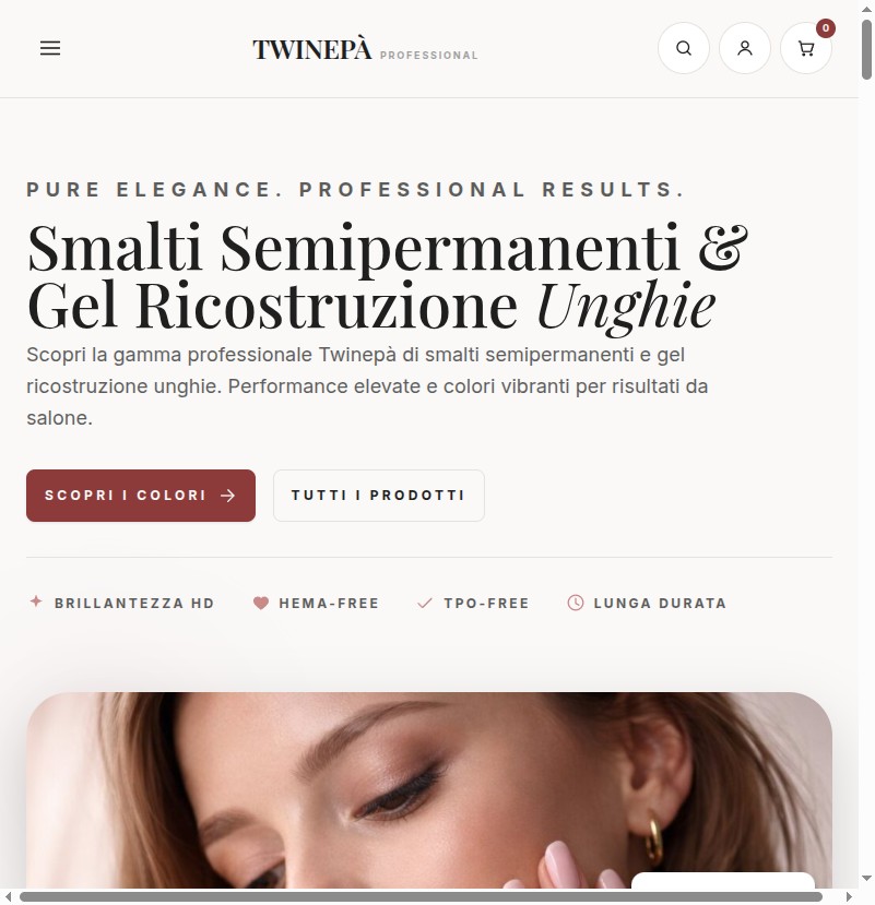 Twinepà — e-commerce di smalti e gel professionali per unghie